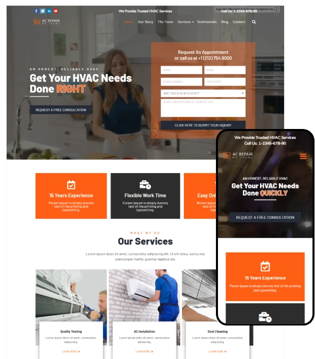 Ac Repair WordPress Theme