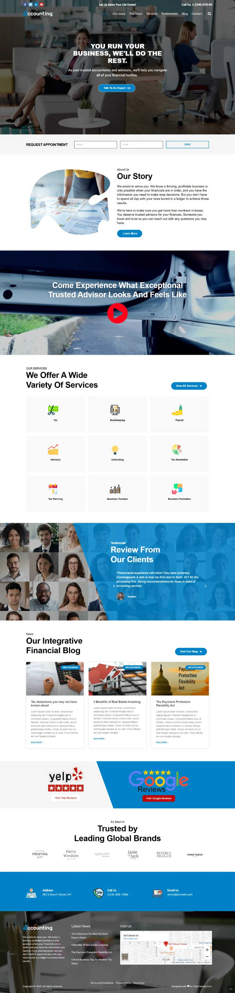 Accounting pro WordPress Template Home Page