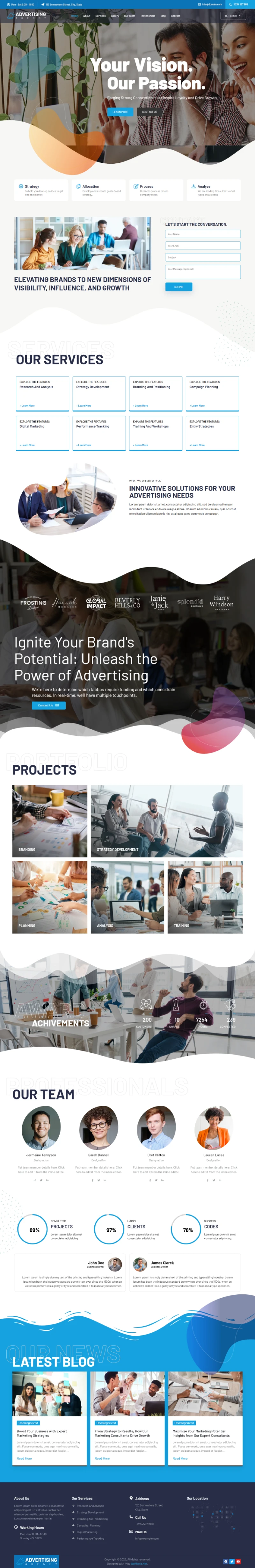 Advertising Agency WordPress Template Home Page