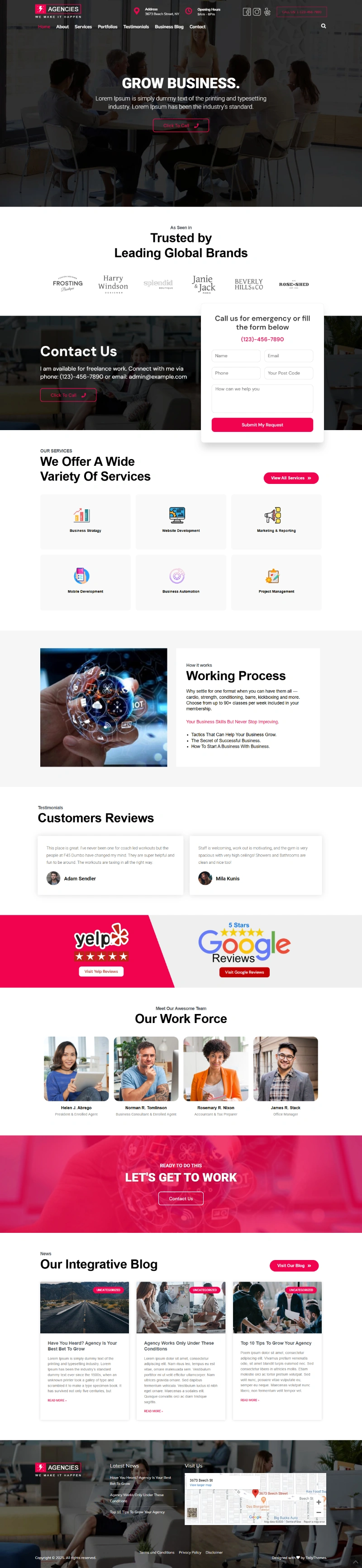 Agencies Pro WordPress Template Home Page