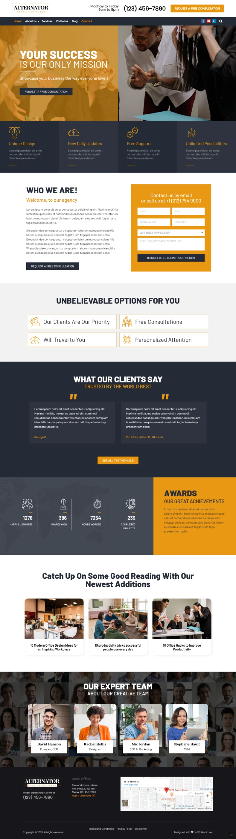 Alternator WordPress Template Home Page