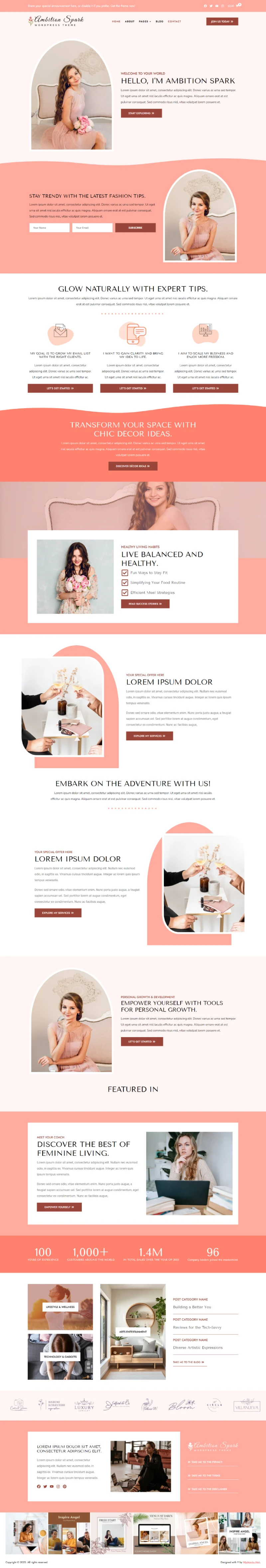 Ambition Spark WordPress Template Home Page