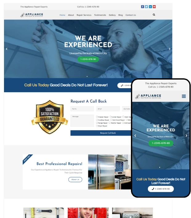 Appliance Repair Kajabi Website Template
