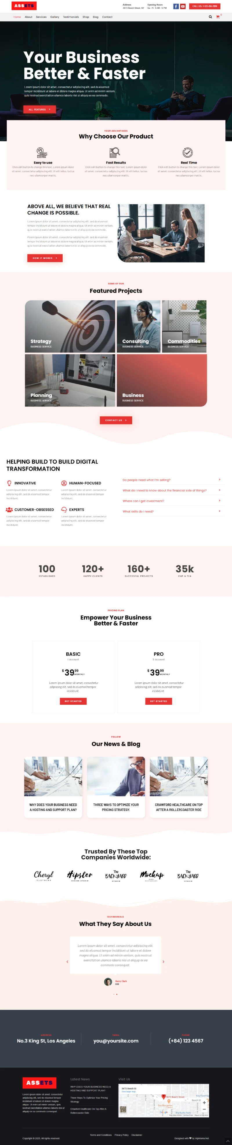 Assets WordPress Template Home Page