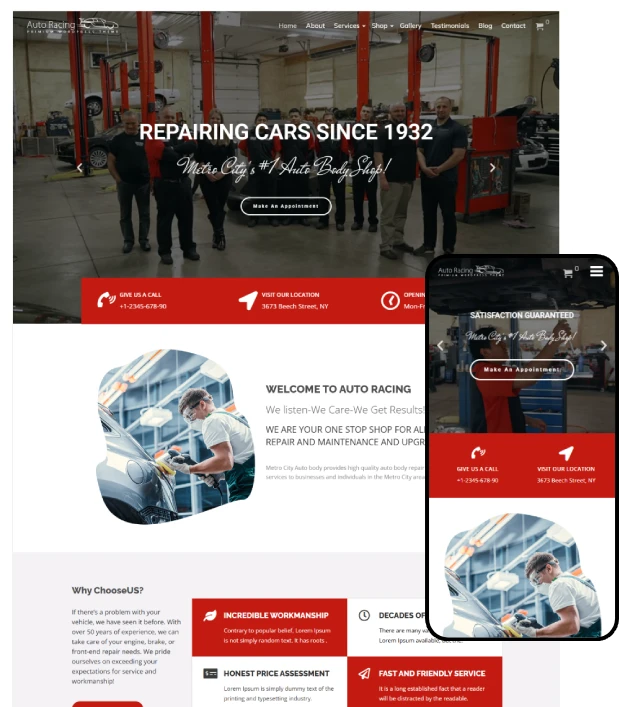 Auto Racing WordPress Theme