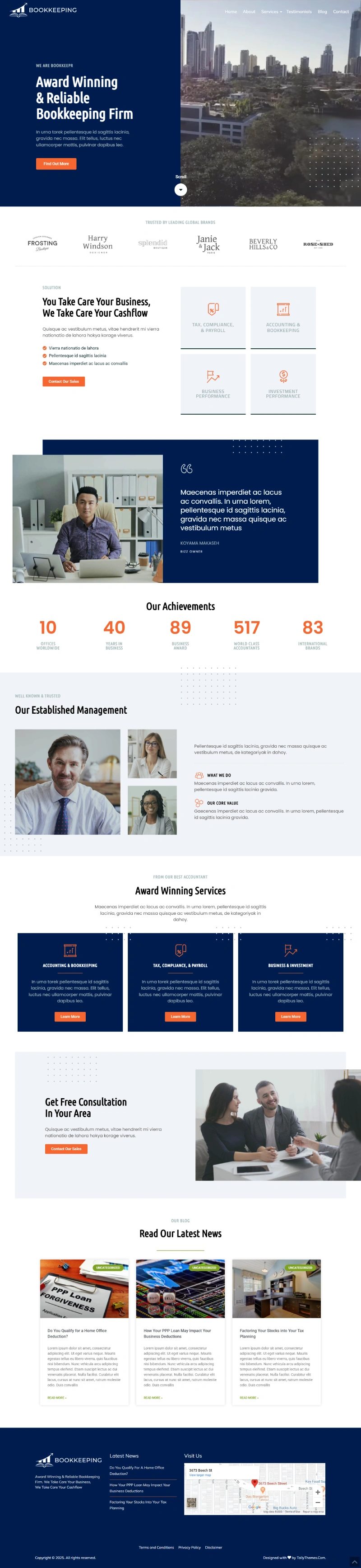 Bookkeeping Pro WordPress Template Home Page