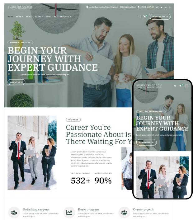 Business Coach Kajabi Website Template