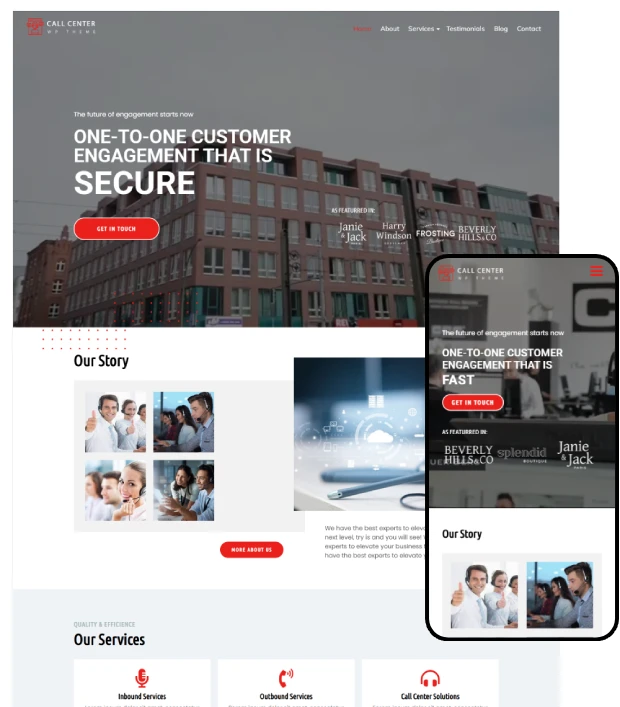 Call Center Kajabi Website Template