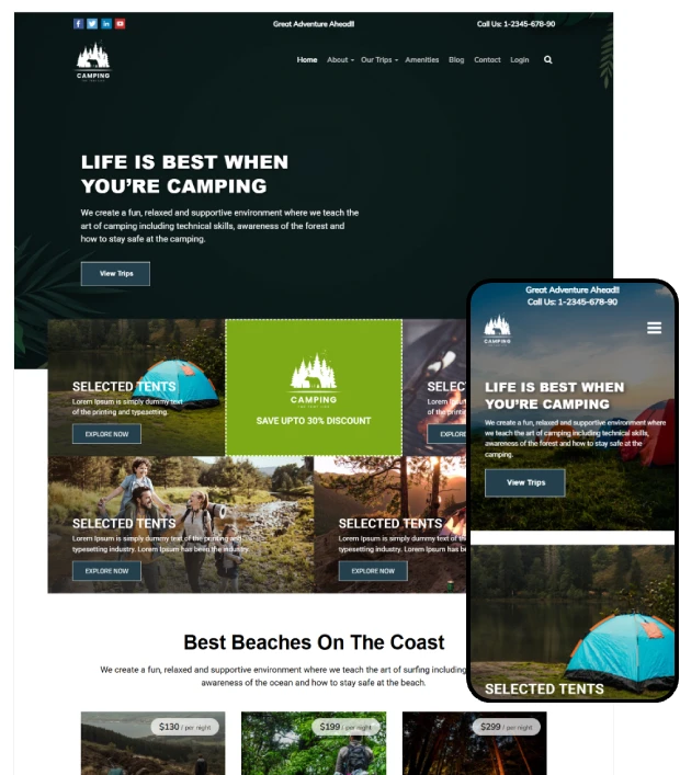 Camping Responsive WordPress Theme