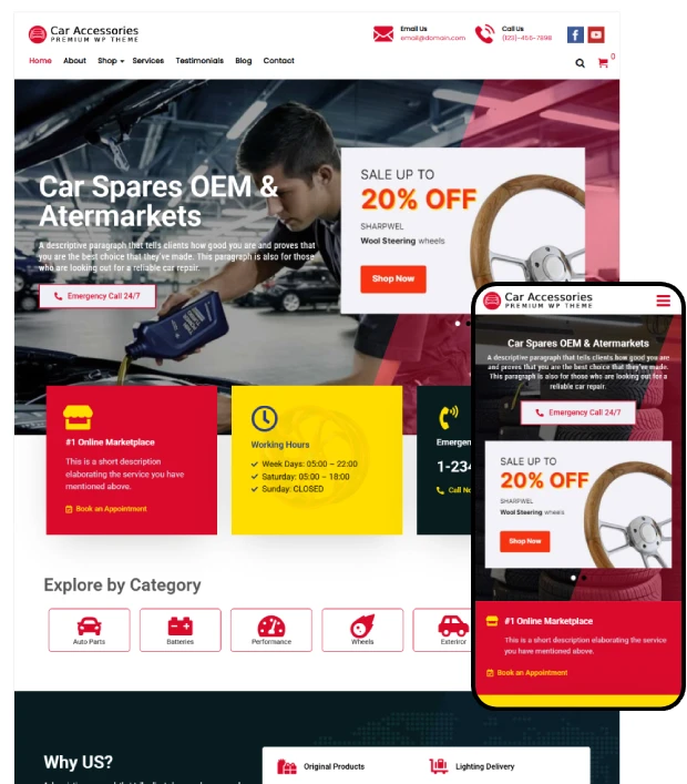 Car Accessories Kajabi Website Template