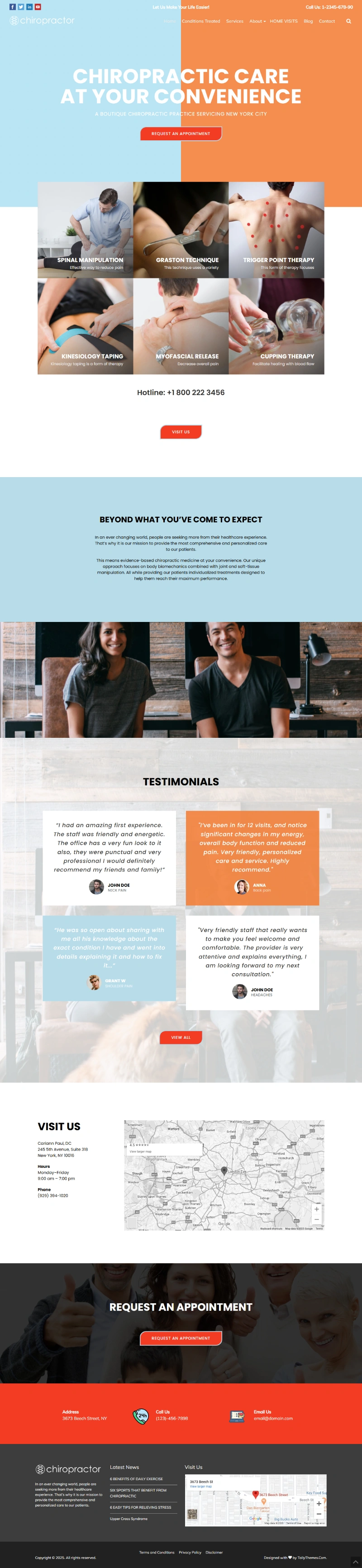 Chiropractor Pro WordPress Template Home Page