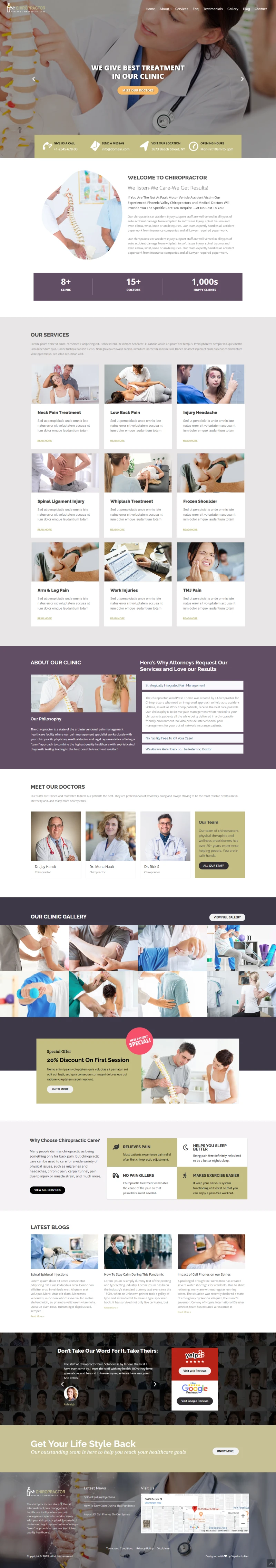 Chiropractor WordPress Template Home Page