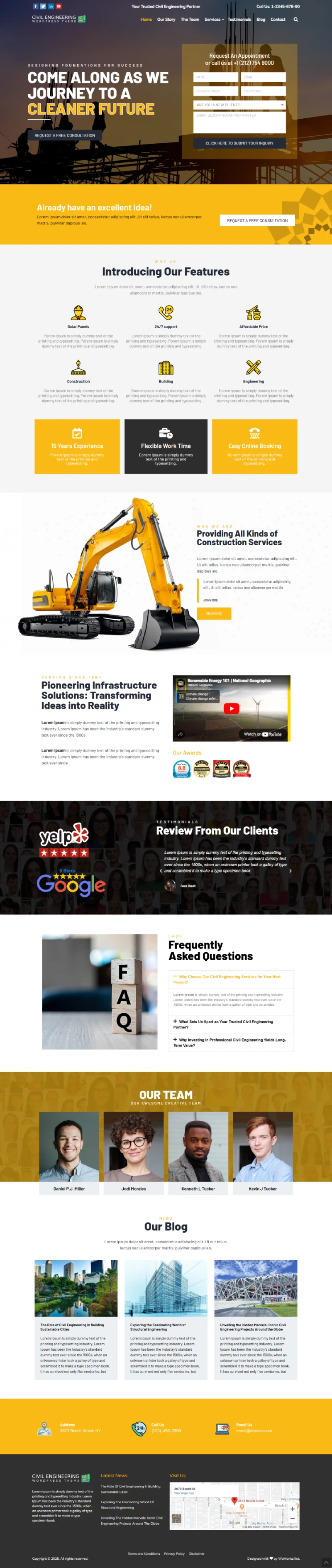 Civil Engineering WordPress Template Home Page