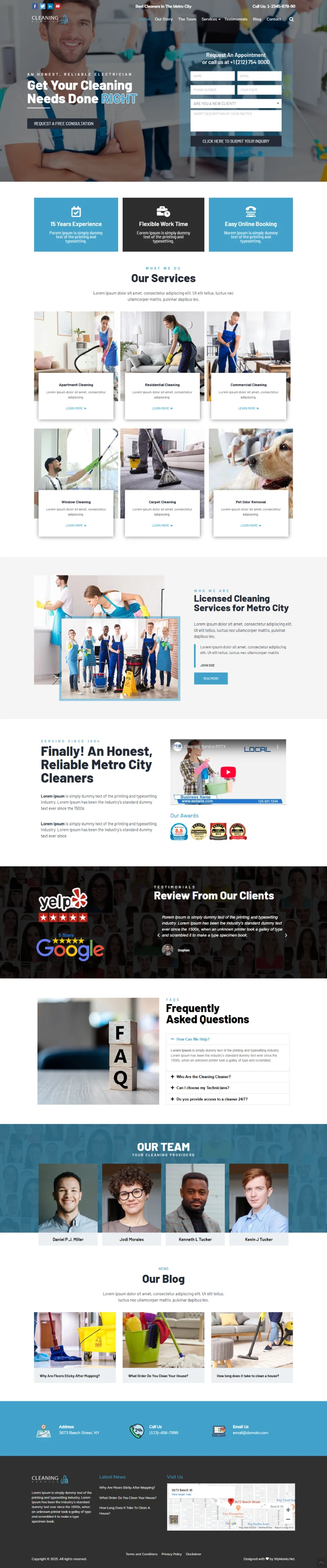 Cleaning Service WordPress Template Home Page