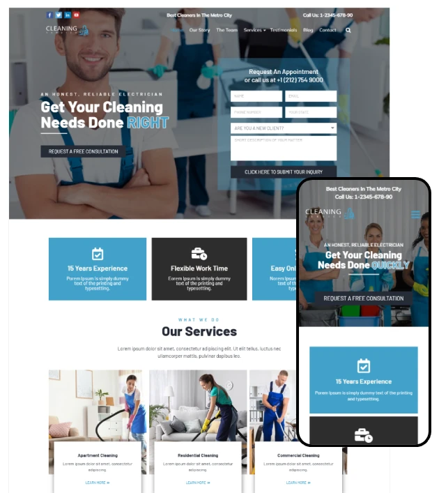 Cleaning Service Kajabi Website Template