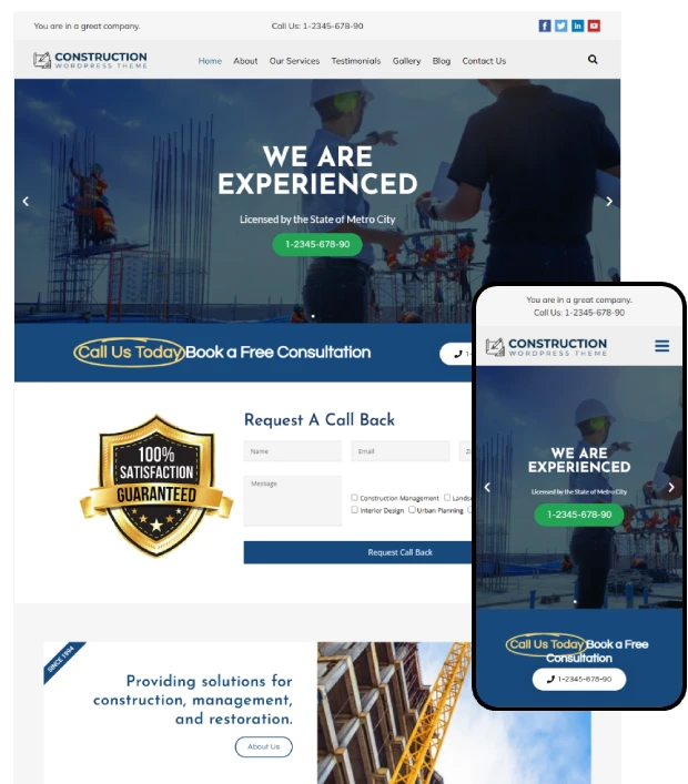Construction Kajabi Website Template