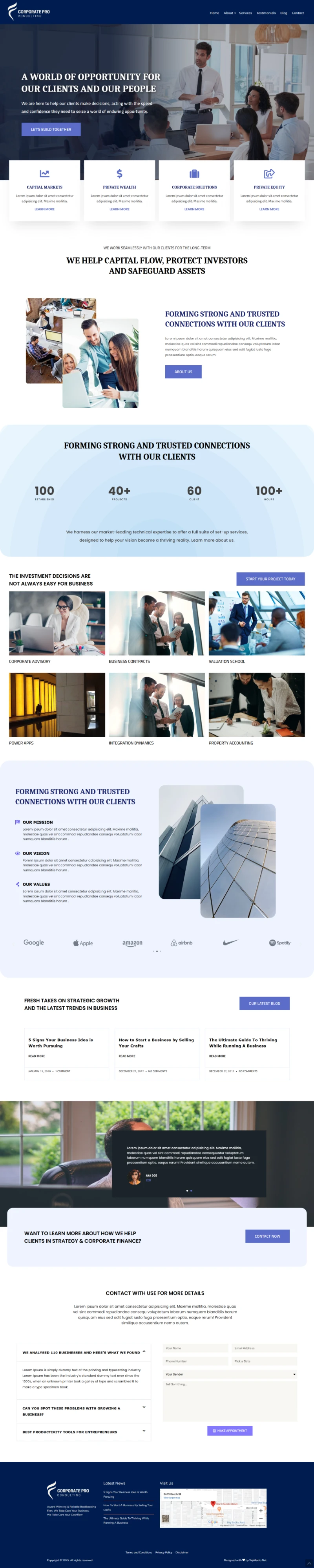 CorporatePro WordPress Template Home Page