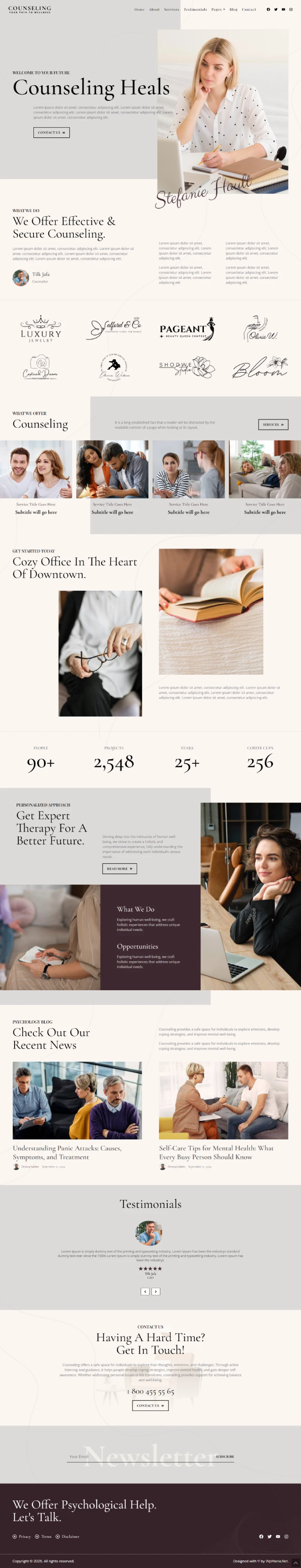 Counseling WordPress Template Home Page