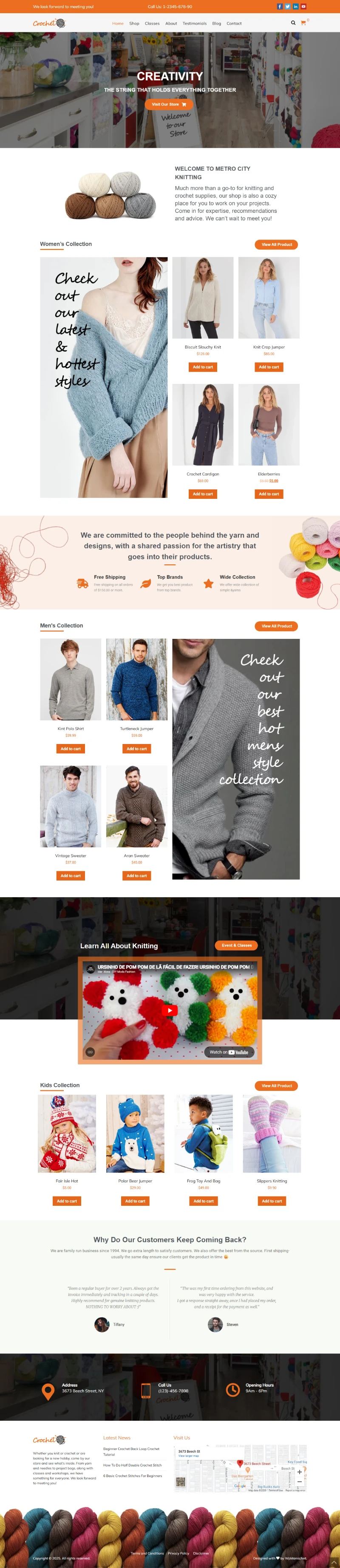 Crochet WordPress Template Home Page