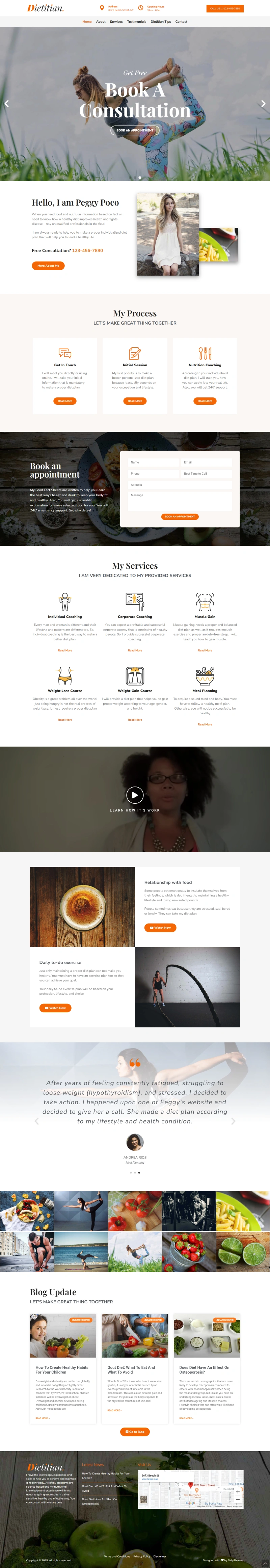 Dietitian Pro WordPress Template Home Page