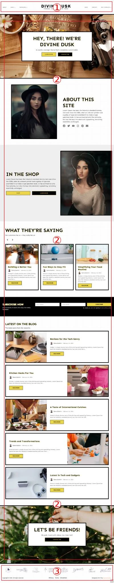 Devine Dusk Premium WordPress Theme Documentation