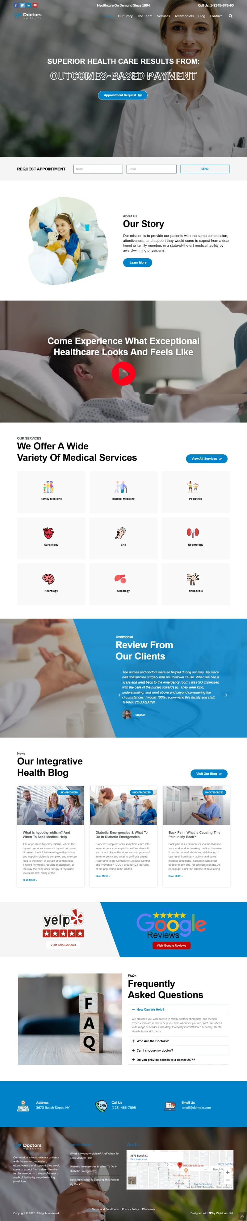 Doctors WordPress Template Home Page