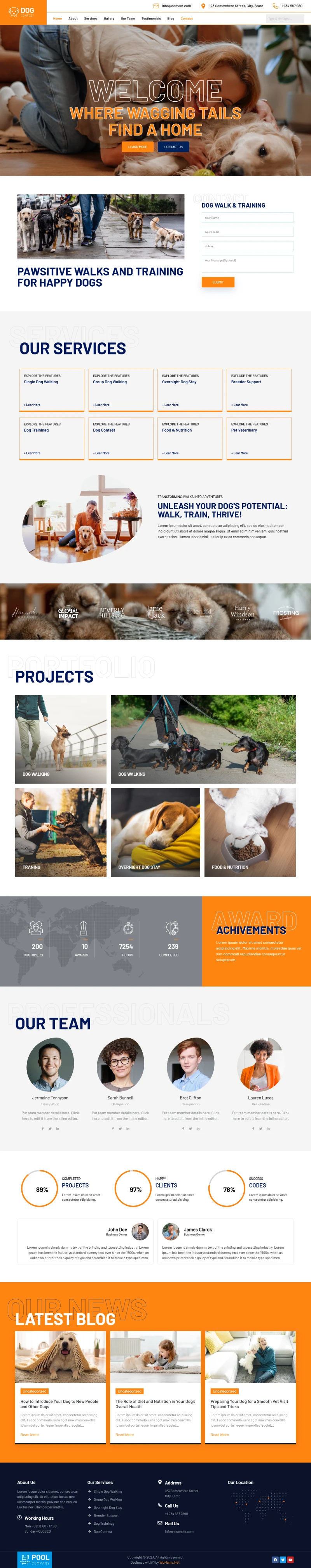Dog Contest WordPress Template Home Page