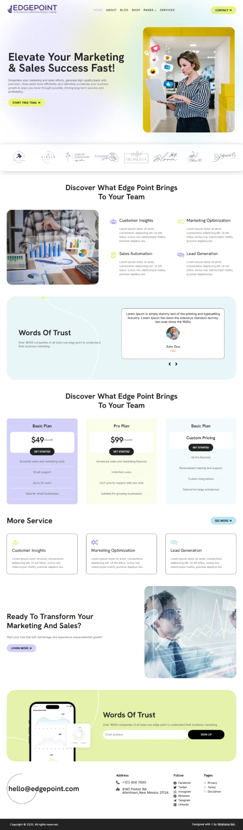 Edge Point WordPress Template Home Page