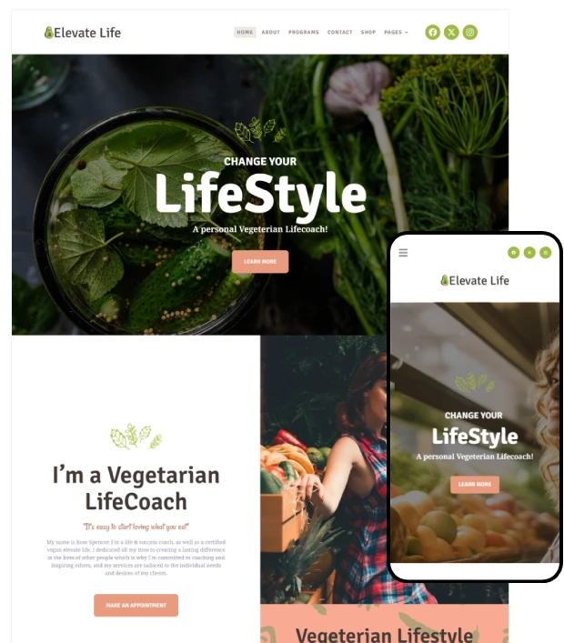 Elevate Life – Dietitian WordPress Theme