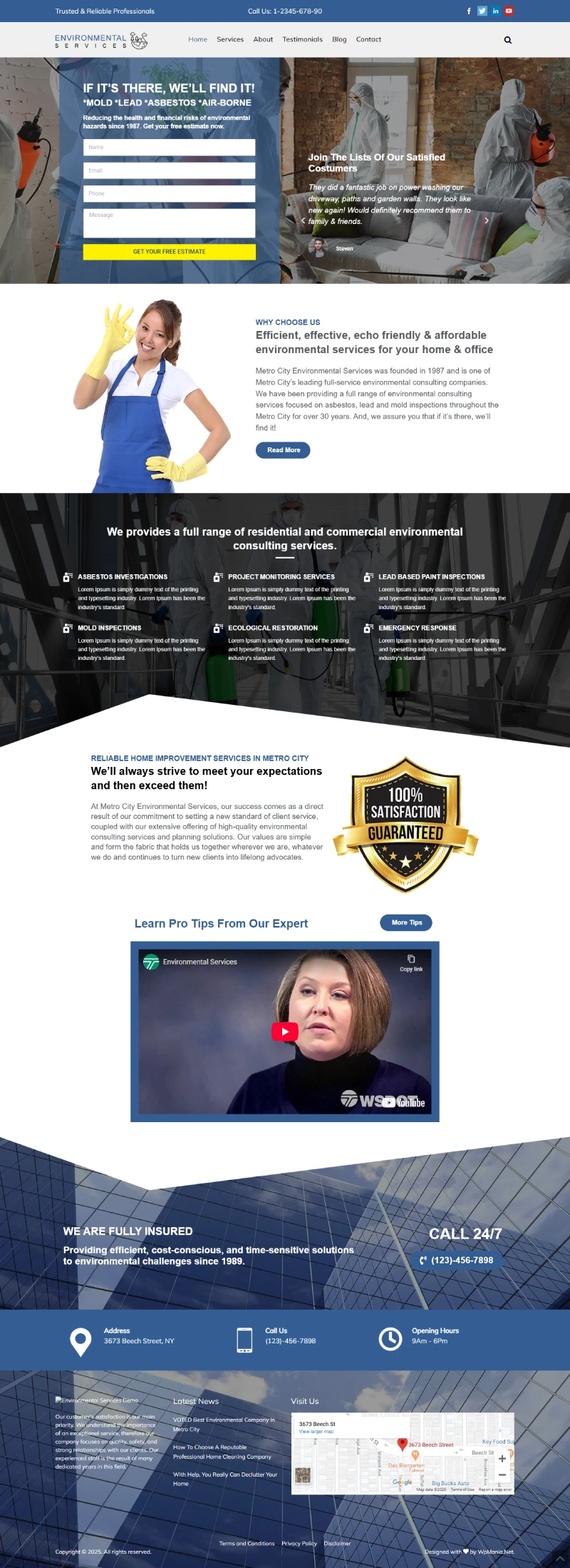Environmental Services WordPress Template Home Page