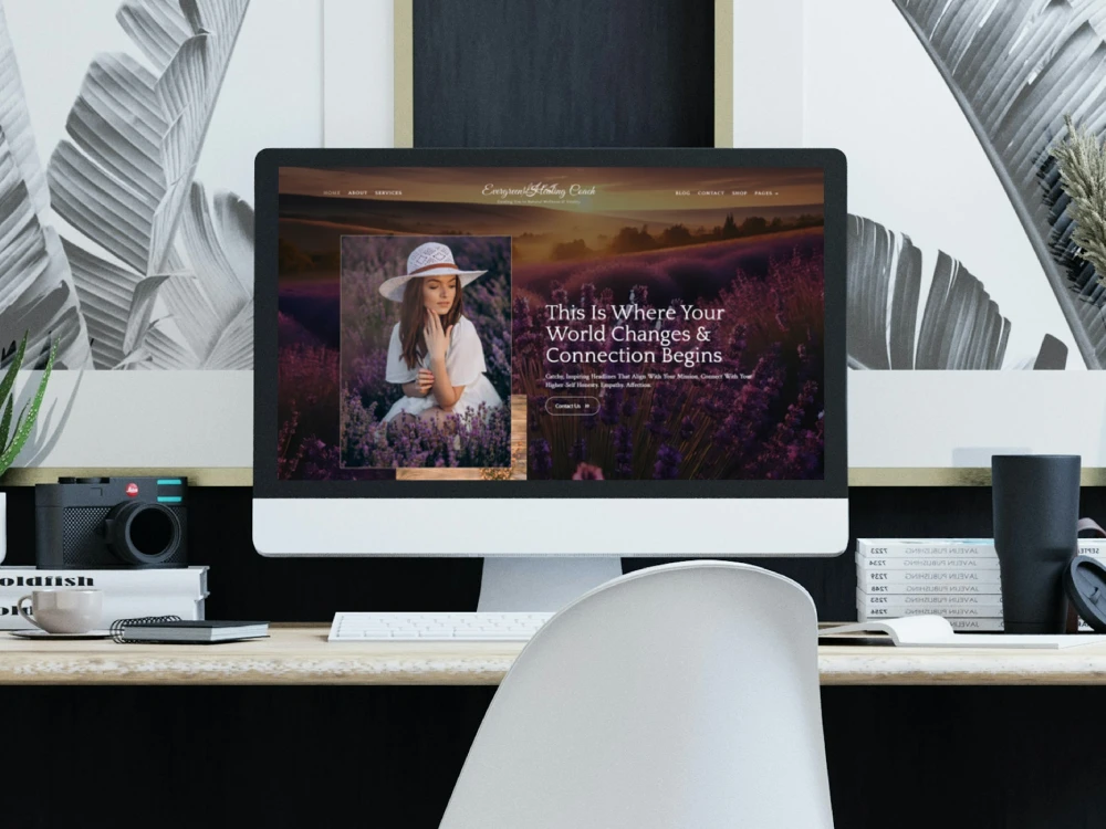 Evergreen Healing Coach Nivora Kajabi Website Theme