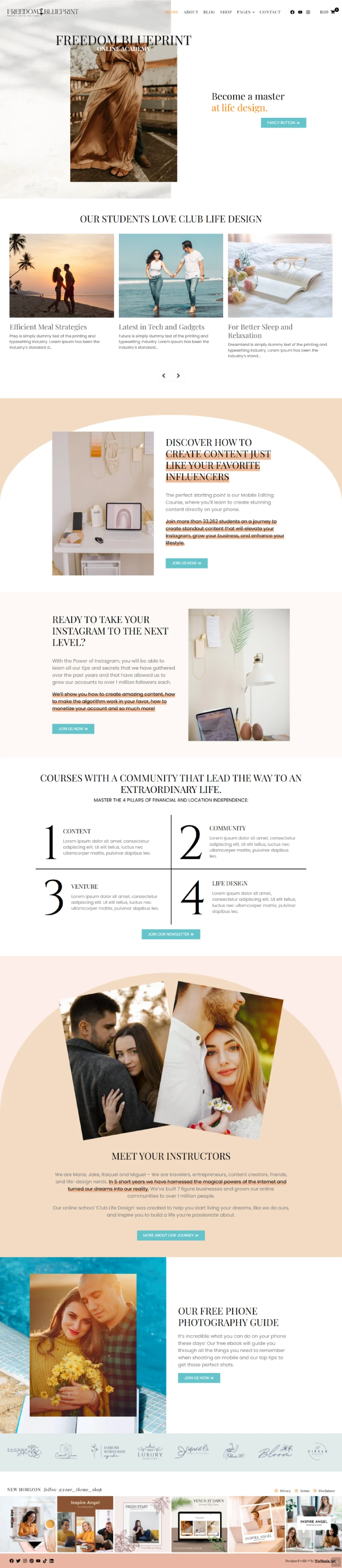 Freedom Blueprint WordPress Template Home Page