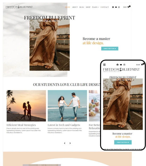 Freedom Blueprint Kajabi Website Template