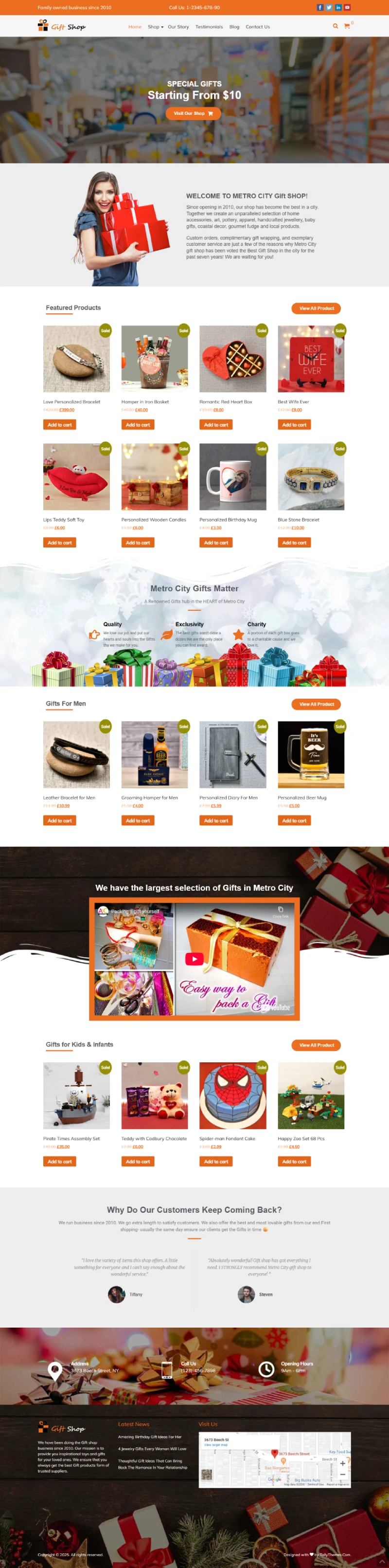 Gift Shop Pro WordPress Template Home Page
