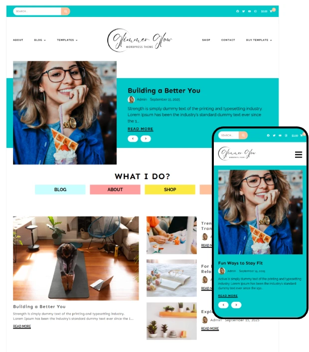 Glimmer Glow - WordPress Blog Theme