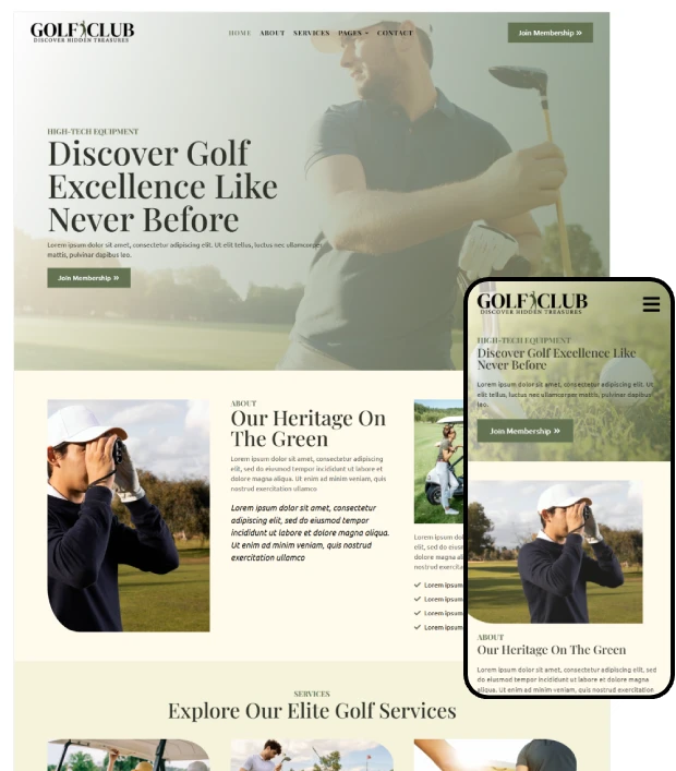 Golf Club Kajabi Website Template