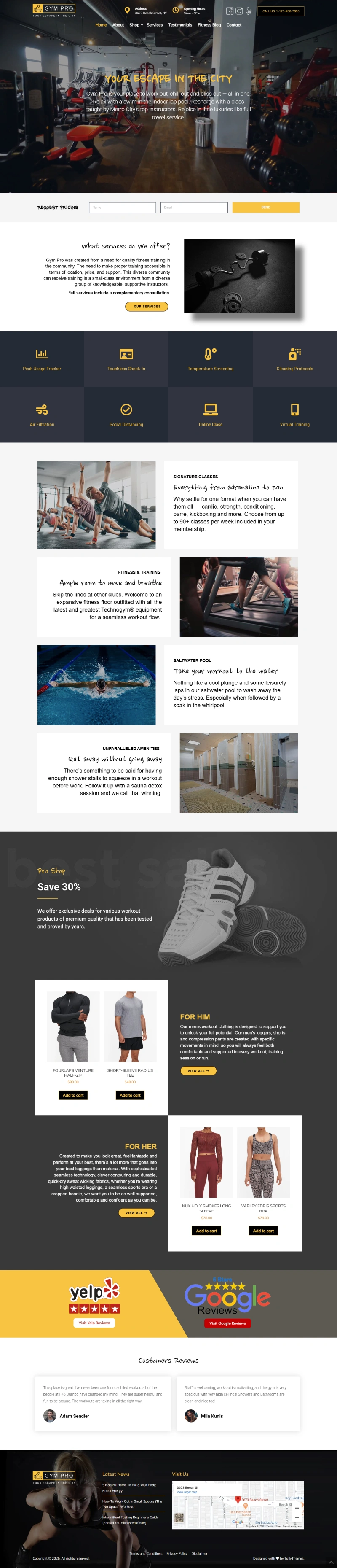 Gym Pro WordPress Template Home Page