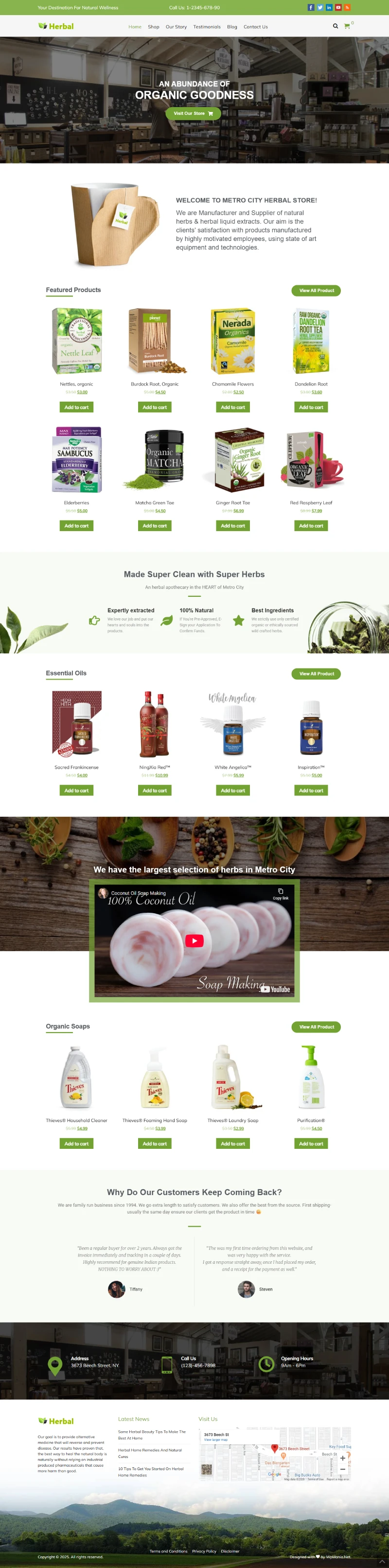 Herbal WordPress Template Home Page