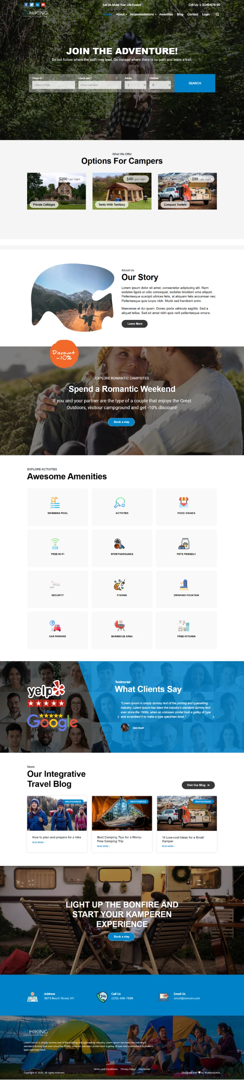 Hiking WordPress Template Home Page