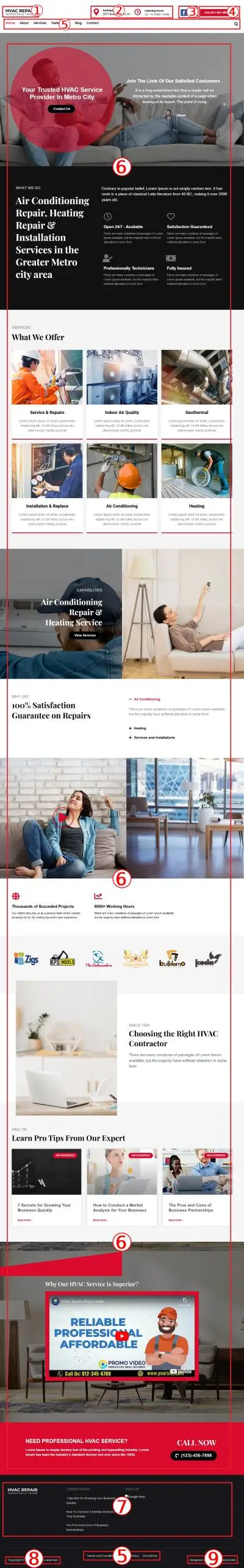 HVAC Repair Premium WordPress Theme Documentation