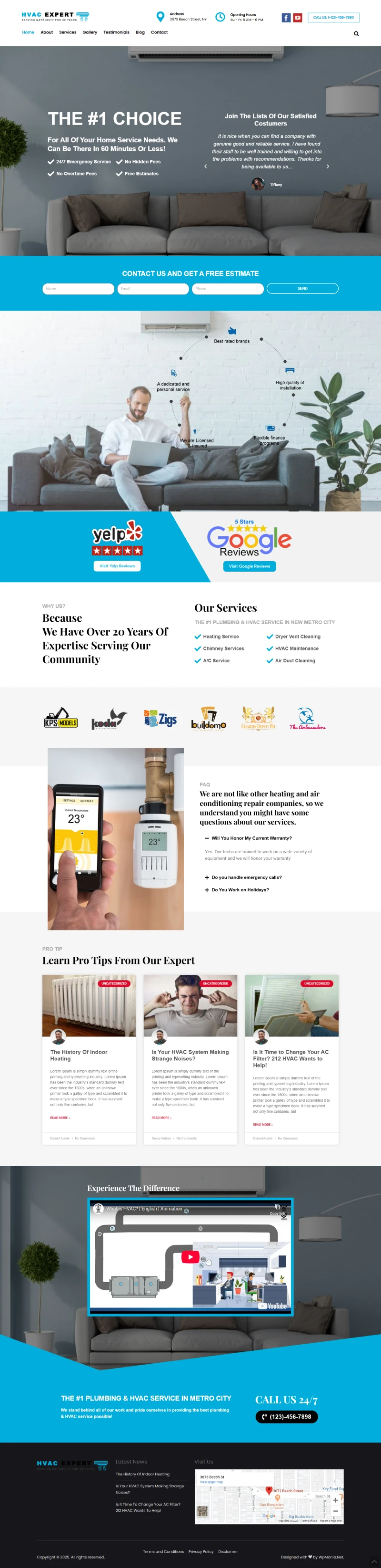 HVAC WordPress Template Home Page