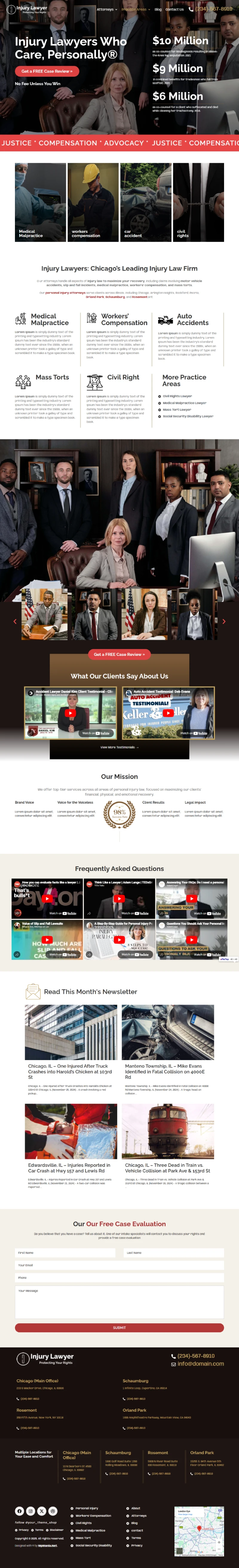 Injury Lawyer WordPress Template Home Page