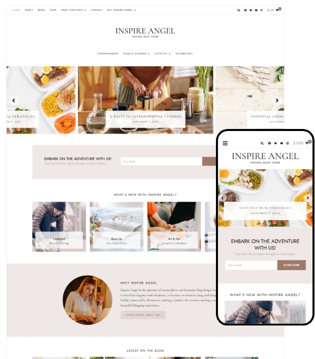Lifestyle Blog WordPress Theme - Inspire Angel