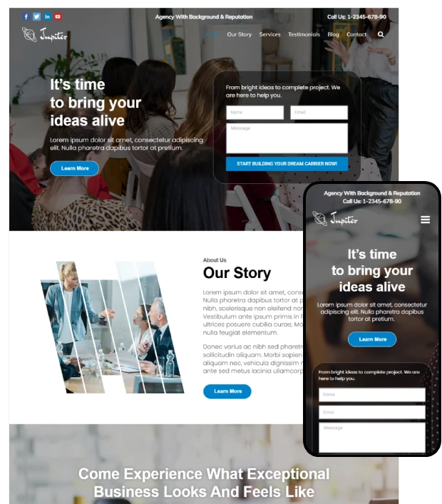 Jupiter Kajabi Website Template