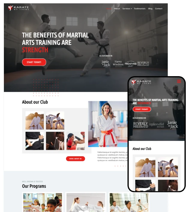 Karate Kajabi Website Template