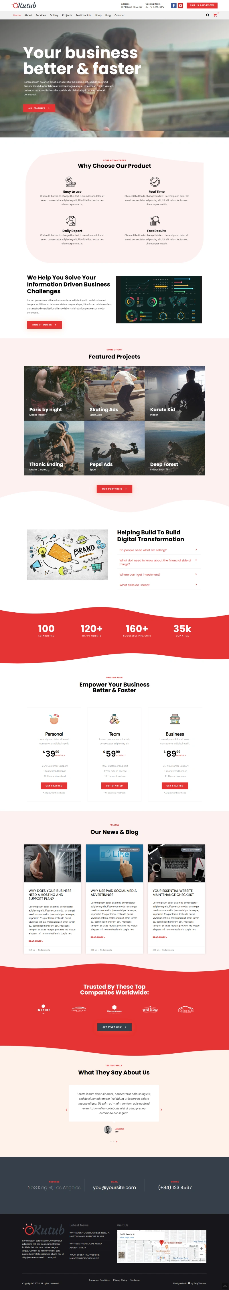 Kutub Pro WordPress Template Home Page