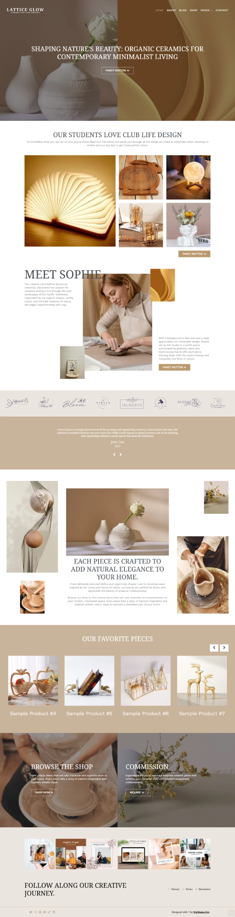 Lattice Glow WordPress Template Home Page