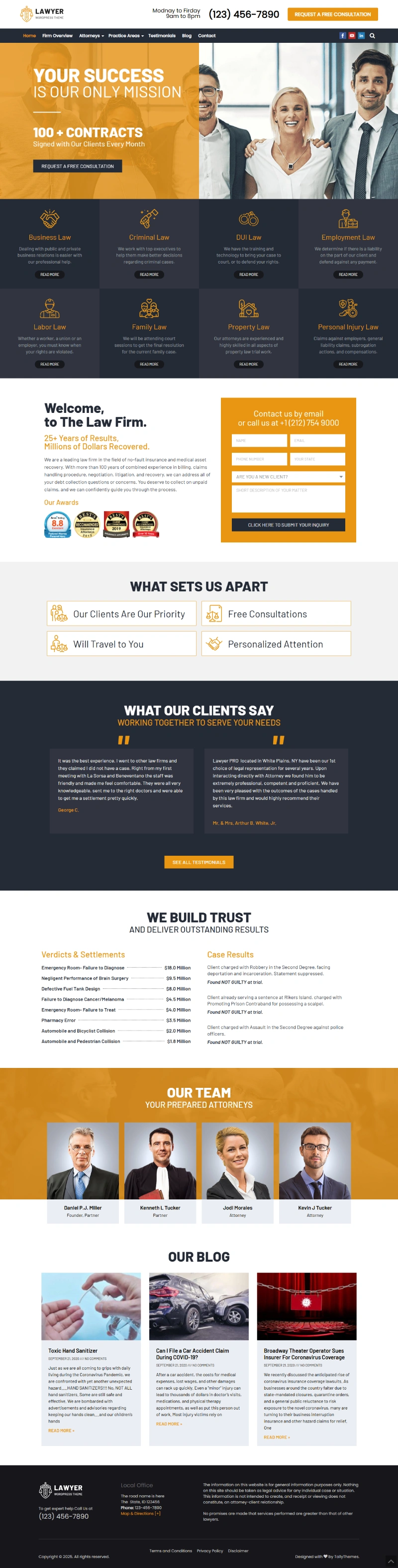 Lawyer Pro WordPress Template Home Page