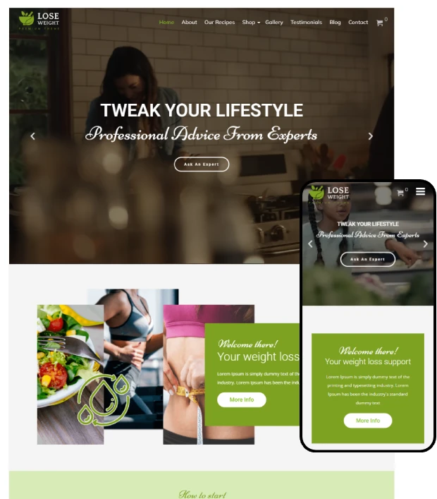 Lose Weight: Fitness Nutrition WordPress Theme