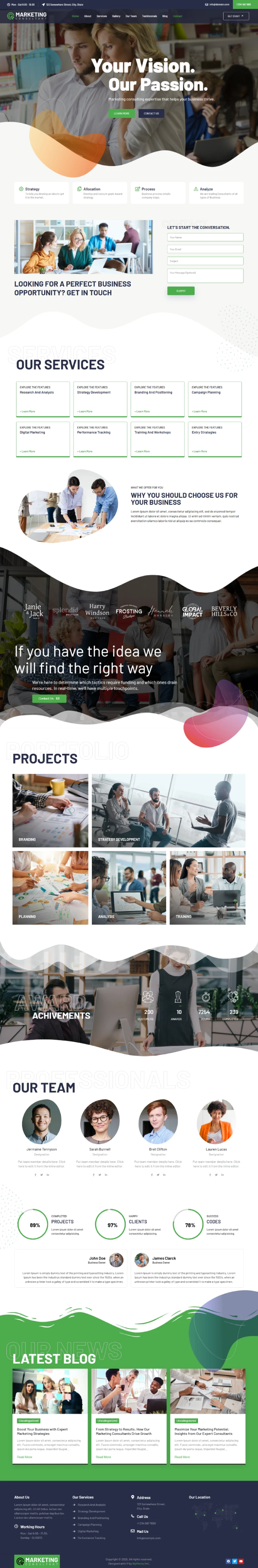 Marketing Consultant WordPress Template Home Page